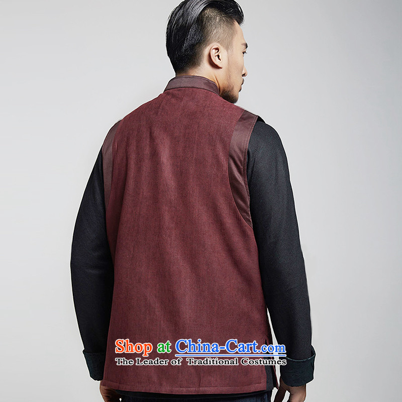 Fudo de Tang dynasty upscale2 macro men of Chinese cotton vest folder embroidery stitching wire-wound China wind special wine red 2XL, de fudo shopping on the Internet has been pressed.