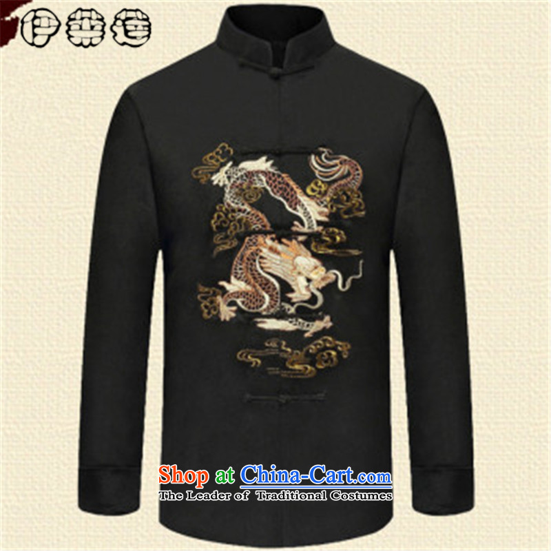 Hirlet Ephraim 2015 autumn and winter, older persons in the retro men Tang dynasty long-sleeved ball-middle-aged men Chinese clothing Han-National wind jacket black , L, Grandpa Lin (ILELIN YELE) , , , shopping on the Internet