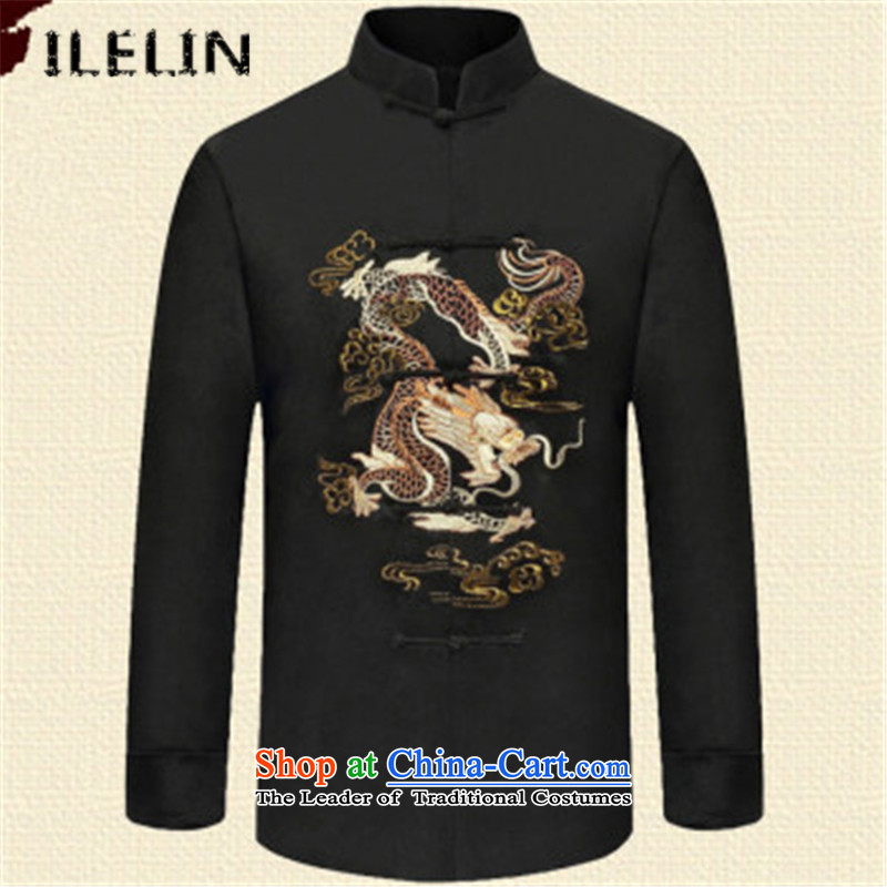 Ilelin2015 autumn and winter in two new older men Tang dynasty long-sleeved clothing middle-aged men's ball-chinese collar Han-grandfather XXXL,ILELIN,,, red jacket shopping on the Internet