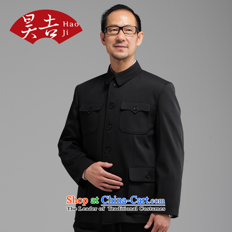 Ho Chi men aged Chinese tunic kit black older persons serving a large number of Zhongshan Tang (black) 74(175), Ho, lint-free shopping on the Internet has been pressed.