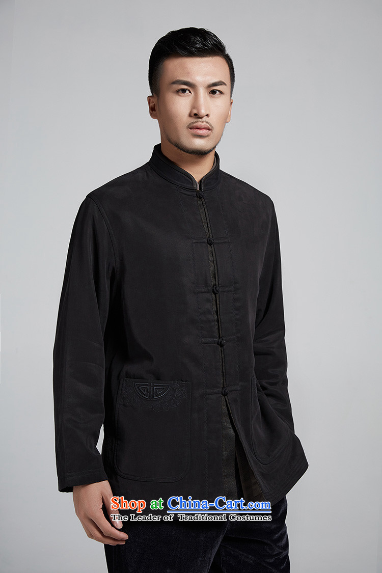 Fudo Wing Tak de traditional collar improved men long-sleeved Tang Gown robe embroidered jacket 2015 Winter Leisure China wind men Black XL Photo, prices, brand platters! The elections are supplied in the national character of distribution, so action, buy now enjoy more preferential! As soon as possible.