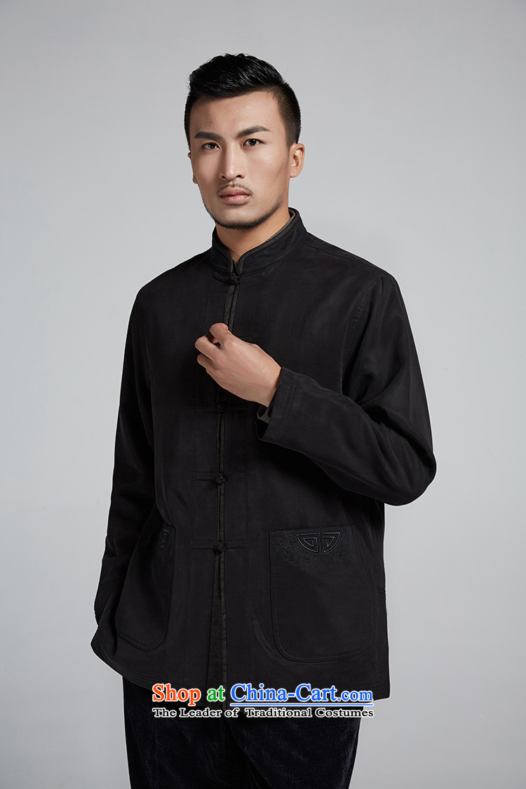 Fudo Wing Tak de traditional collar improved men long-sleeved Tang Gown robe embroidered jacket 2015 Winter Leisure China wind men Black XL Photo, prices, brand platters! The elections are supplied in the national character of distribution, so action, buy now enjoy more preferential! As soon as possible.