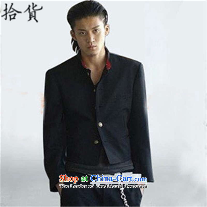 Pick the 2015 autumn and winter new blood of the colleges and universities at the suit of small school uniform Oguri Syun Source Analysis of Chinese tunic suit short retro leisure suit male blackXXL