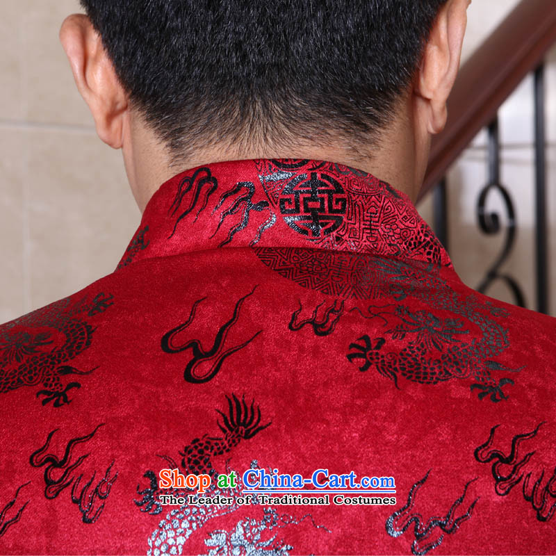 Dad auspicious festive banquets Tang dynasty light jacket coat of older men of autumn and winter robe birthday gift with dark red 190( Grandpa 175-190), through the burden of recommendations dad auspicious shopping on the Internet has been pressed.