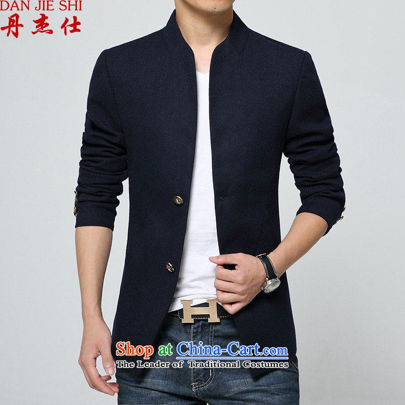 Dan Jie Shi Tang Dynasty Chinese tunic summer national costumes men fall new stylish casual men jacket? small blue suit X1505A3306 XL