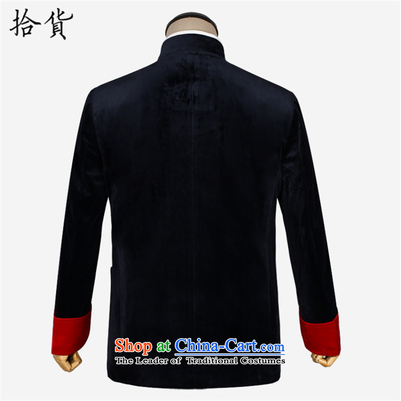 The Volume pick the new in 2015 winter older Chinese style wedding banquet men t-shirt with embroidered dragon father wedding grandpa scouring pads Tang jackets wine red 180, pickup (shihuo) , , , shopping on the Internet