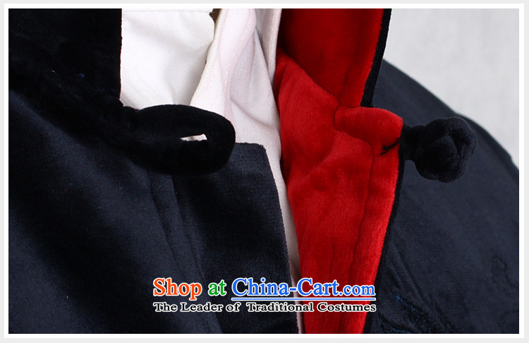 Hirlet Ephraim 2015 autumn and winter, Chinese style wedding banquet in the father of older Men's Mock-Neck Shirt Grandpa embroidered dragon wedding velvet jacket blue Tang 185 pictures, prices, brand platters! The elections are supplied in the national character of distribution, so action, buy now enjoy more preferential! As soon as possible.