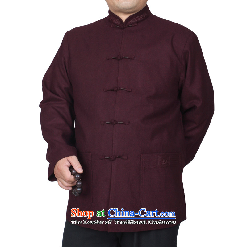 The Cave of the elderly 15 autumn and winter new solid color embroidery upscale Tang dynasty men casual jackets T9825 father purple plus 165 yards, Adam and Eve cotton elderly shopping on the Internet has been pressed.