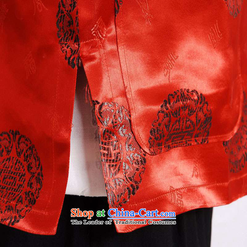 In accordance with the fuser retro national wind in older Chinese shirt collar straight ends up with her father detained Tang jackets /M0035# ancient costumes , L, in accordance with the fuser has been pressed red shopping on the Internet