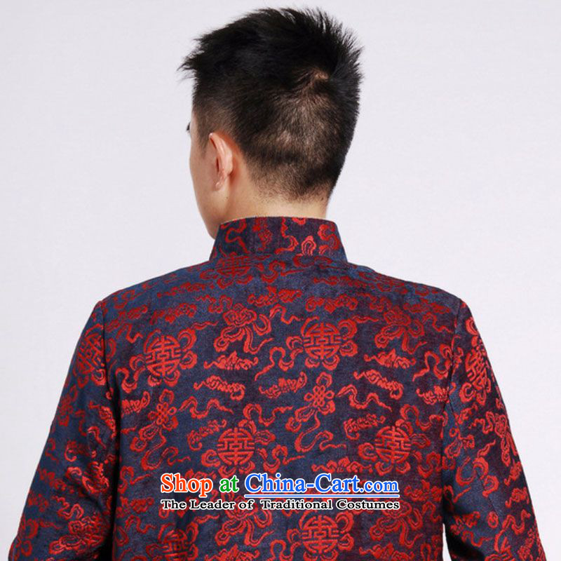In accordance with the fuser retro Chinese improvement elderly men blouses collar suit father boxed jacket costumes tang Life Too Old /M0036# services -A black , L, in accordance with the fuser has been pressed shopping on the Internet