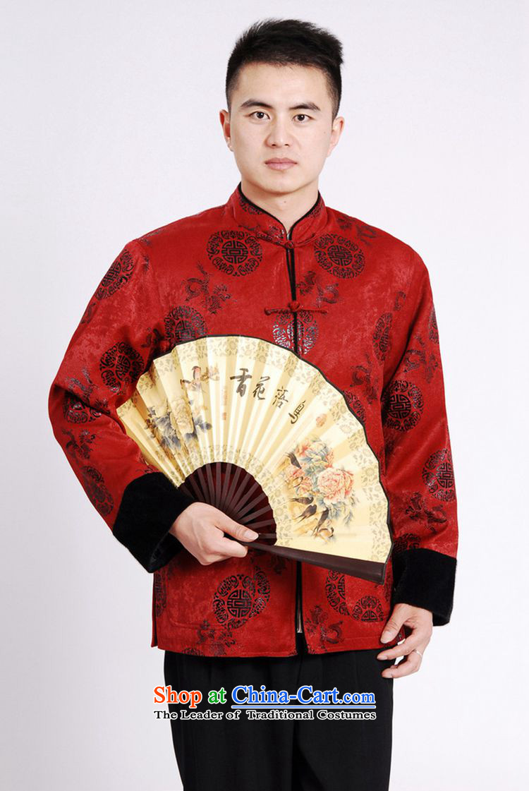 In accordance with the fuser retro Chinese improvement elderly men blouses collar suit father boxed jacket over Shou Tang costumes ancient /M0037# red cotton plus 2XL Photo, prices, brand platters! The elections are supplied in the national character of distribution, so action, buy now enjoy more preferential! As soon as possible.