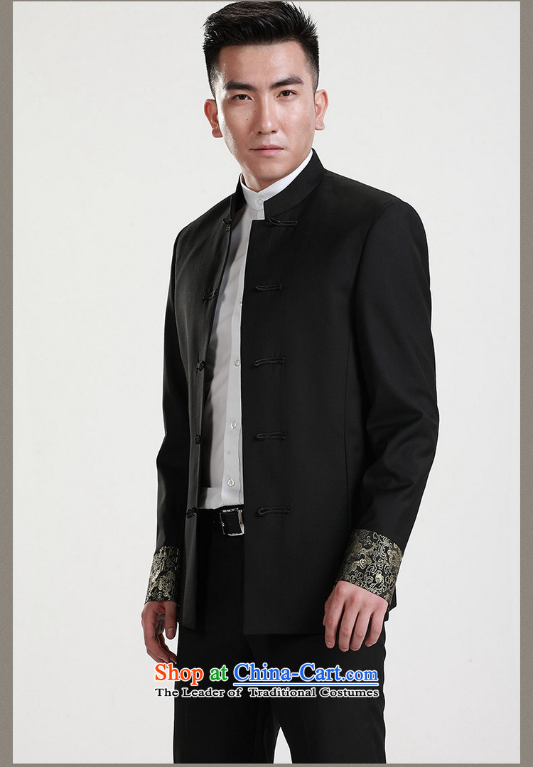 The New China wind Chinese tunic men Sau San video thin Chinese Tang dynasty collar male jacket for both business and leisure Chinese men of the bridegroom wedding dress black XXXXL/190 picture, prices, brand platters! The elections are supplied in the national character of distribution, so action, buy now enjoy more preferential! As soon as possible.