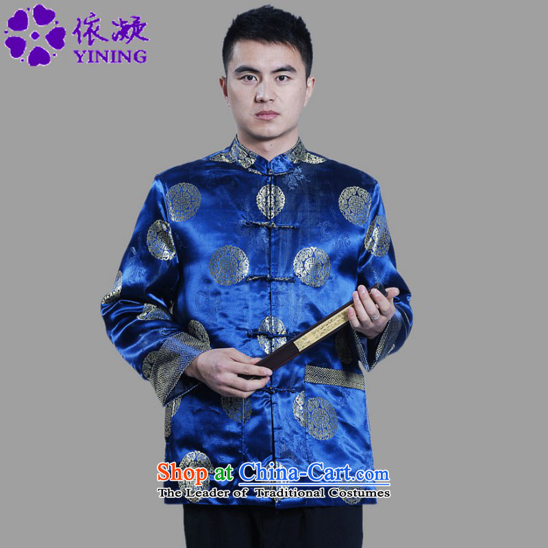 In accordance with the fuser retro Chinese elderly in the improvement of Men's Mock-Neck Shirt Tang dynasty Classic tray clip loaded Tang dynasty cotton papa too life wedding services Mrs to Tsing3XL _M0042_ -C