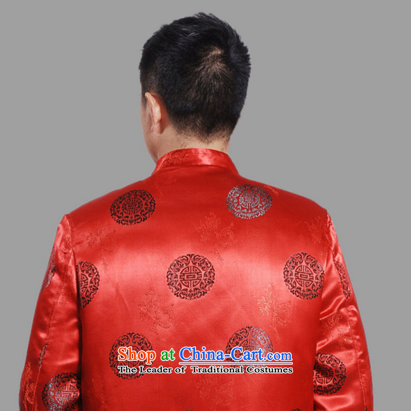 In accordance with the fuser retro Chinese elderly in the improvement of Men's Mock-Neck Shirt Tang dynasty Classic tray clip loaded Tang dynasty cotton papa too life wedding services Mrs to Tsing 3XL, /M0042# -C in accordance with the fuser has been pres