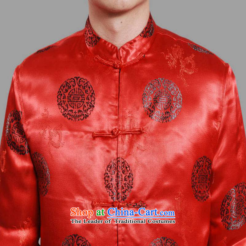 In accordance with the fuser retro Chinese elderly in the improvement of Men's Mock-Neck Shirt Tang dynasty Classic tray clip loaded Tang dynasty cotton papa too life wedding services Mrs to Tsing 3XL, /M0042# -C in accordance with the fuser has been pres