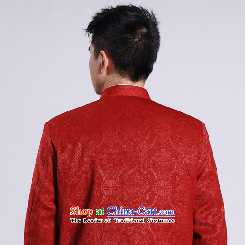 In accordance with the fuser retro ethnic Chinese men and Tang dynasty robe jacket collar suit single row detained father replacing Tang dynasty ãþòâ too old /M0046 shou will -A dark blue gel to , , , 3XL, shopping on the Internet