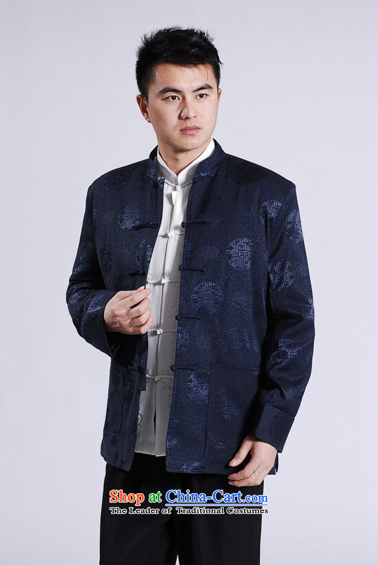 In accordance with the old fuser ethnic Chinese Men's Mock-Neck robe Tang dynasty stamp father Tang dynasty replacing cotton jacket ancient costumes /M0047# -B Dark Blue M picture, prices, brand platters! The elections are supplied in the national character of distribution, so action, buy now enjoy more preferential! As soon as possible.