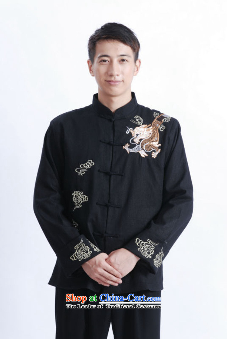 In accordance with the fuser retro Chinese improved men Tang blouses collar embroidery in older father replacing Tang jackets /M1121# ancient costumes black 2XL Photo, prices, brand platters! The elections are supplied in the national character of distribution, so action, buy now enjoy more preferential! As soon as possible.
