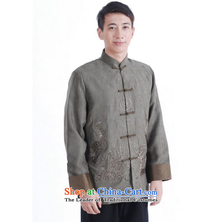 In accordance with the fuser retro ethnic Chinese male Tang blouses collar double dragon embroidery in older father replacing Tang jackets /M1146# ancient costumes green XL Photo, prices, brand platters! The elections are supplied in the national character of distribution, so action, buy now enjoy more preferential! As soon as possible.