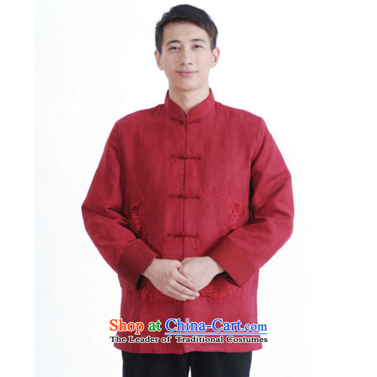 In accordance with the fuser retro ethnic Chinese Men's Mock-Neck Shirt Tang dynasty embroidered dragon design load father Tang jackets /M1147# ancient costumes, wine red L picture, prices, brand platters! The elections are supplied in the national character of distribution, so action, buy now enjoy more preferential! As soon as possible.