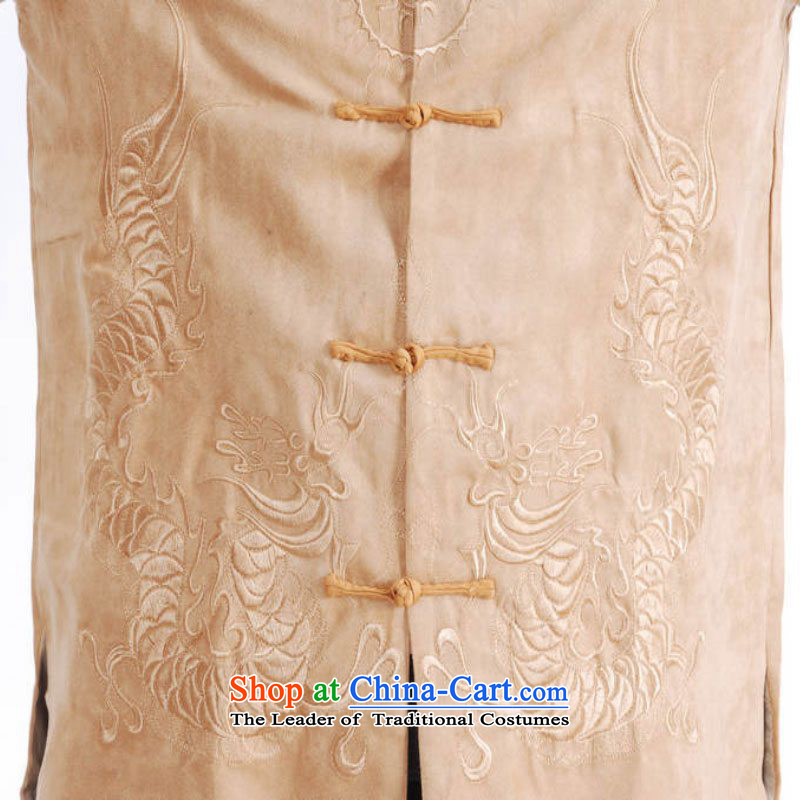 In accordance with the fuser ethnic Chinese male Tang blouses improved Mock-neck classical disc is older father replacing Tang jackets /M1148# ancient costumes Yellow M, in accordance with the fuser has been pressed shopping on the Internet