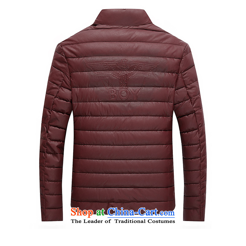 7 Moo 4 Tang Dynasty Chinese tunic 2015 autumn and winter New Men's Mock-Neck national costumes Korean leather jacket stylish male and 8993 Summer BOURDEAUX XL, seven armed sea.... shopping on the Internet