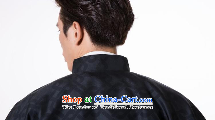 The fall of the dispatch of Tang Dynasty Chinese men and long-sleeved shirt retro China wind even traditional/new pre-sale black chain-style robes L  new pre-sale three days to send out a picture, prices, brand platters! The elections are supplied in the national character of distribution, so action, buy now enjoy more preferential! As soon as possible.
