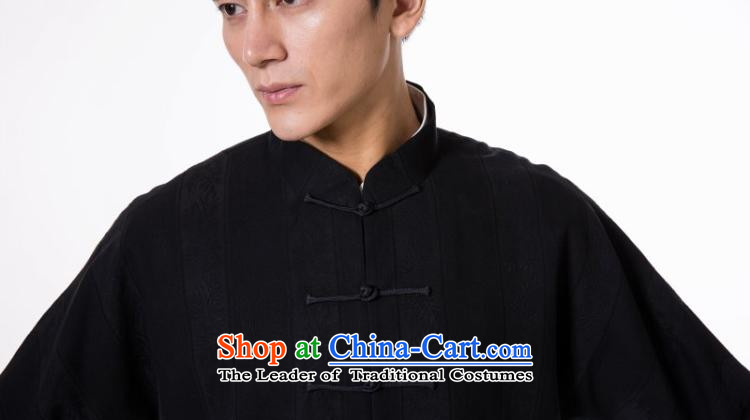 The dispatch of Tang Dynasty men during the spring and autumn jacket silk linen china wind traditional cuff tray snap-collar new pre-sale black bars jacquard garment L   new pre-sale three days to send out a picture, prices, brand platters! The elections are supplied in the national character of distribution, so action, buy now enjoy more preferential! As soon as possible.