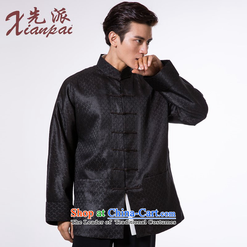 The dispatch of Tang Dynasty male incense cloud yarn long-sleeved sweater new Chinese Dress Shirt collar China wind up the clip new pre-sale Small Black Diamond incense cloud yarn garment 3XL   new pre-sale of three days, to send outgoing xianpai () , , ,