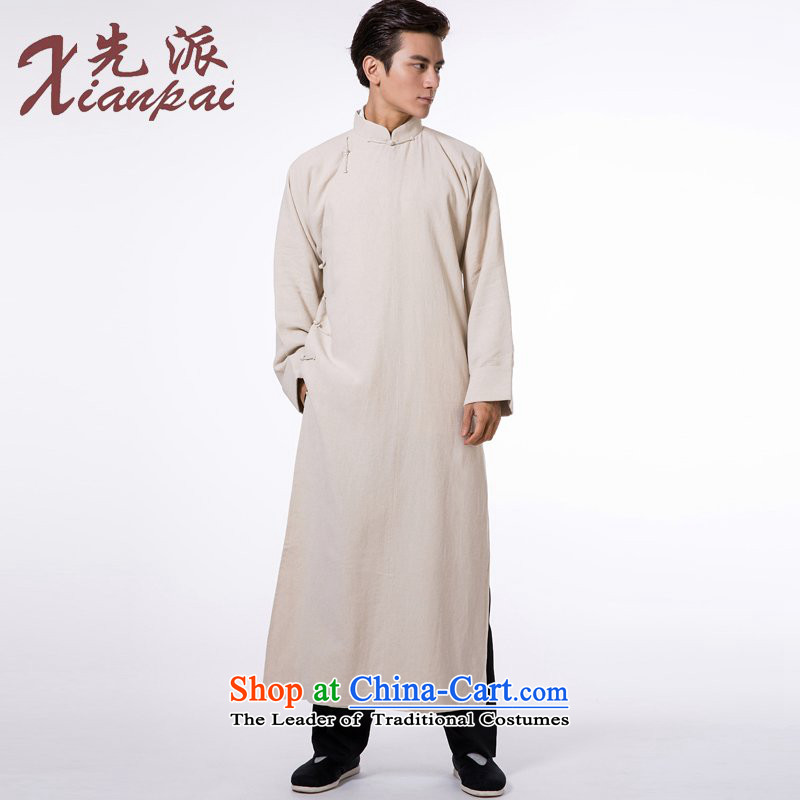 The dispatch of autumn and winter Tang dynasty male linen gowns robe Chinese Teahouse tray clip Cheongsams China wind new pre-sale commission natural robe 2XL   new pre-sale of three days, to send outgoing xianpai () , , , shopping on the Internet