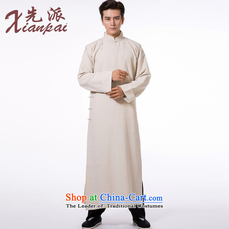 The dispatch of autumn and winter Tang dynasty male linen gowns robe Chinese Teahouse tray clip Cheongsams China wind new pre-sale commission natural robe 2XL   new pre-sale of three days, to send outgoing xianpai () , , , shopping on the Internet