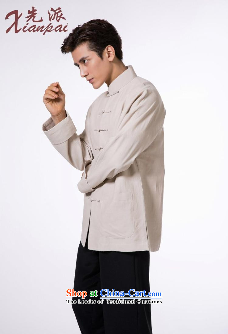 The dispatch of the dispatch of the fall of Tang Dynasty New Men long-sleeved silk linen single Yi Chinese Mock-neck shirt, beige China wind Population Commission long-sleeved clothing XL  new single pre-sale three days to send out a picture, prices, brand platters! The elections are supplied in the national character of distribution, so action, buy now enjoy more preferential! As soon as possible.