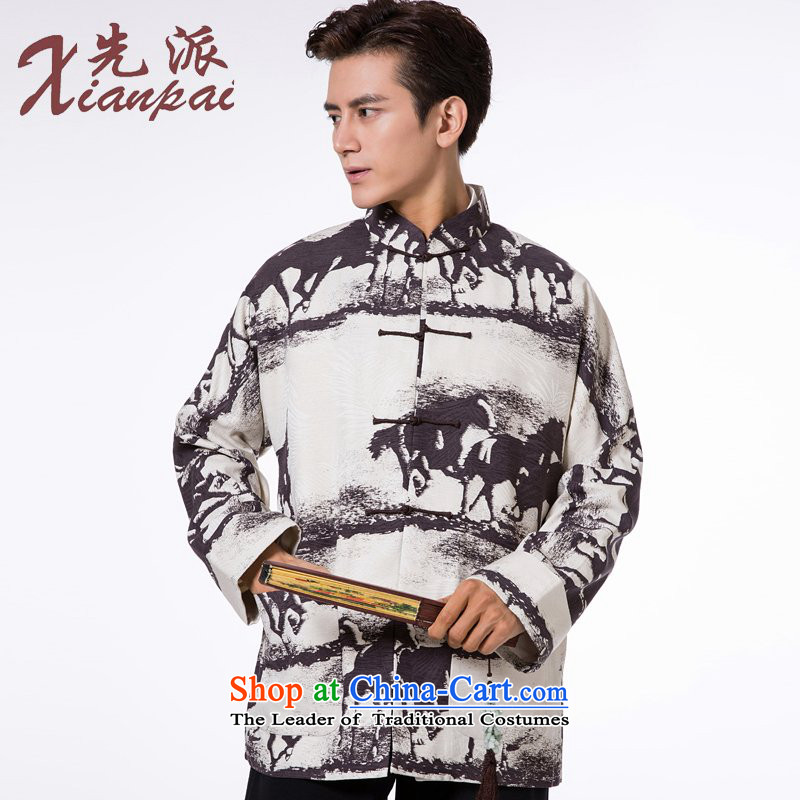 To send the new pre-sale of Tang Dynasty Men's Long-Sleeve silk linen dresses high end traditional feel China wind empties with earth wire ma garment 4XL   new pre-sale of three days, to send outgoing xianpai () , , , shopping on the Internet