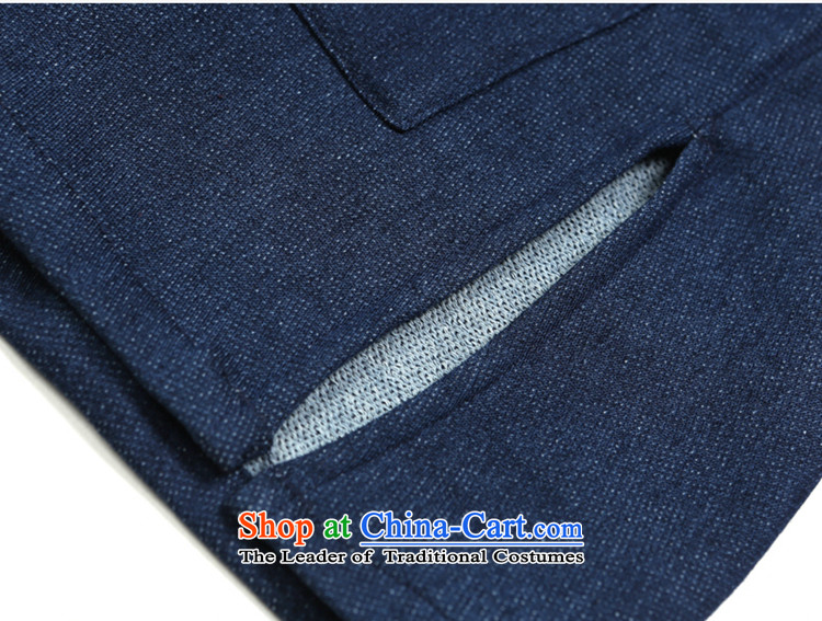 2016 Chun Yang Shuai knitted cowboy men Tang dynasty long-sleeved shirt is detained China Wind Jacket stretch jacket Denim blue 170 pictures, prices, brand platters! The elections are supplied in the national character of distribution, so action, buy now enjoy more preferential! As soon as possible.