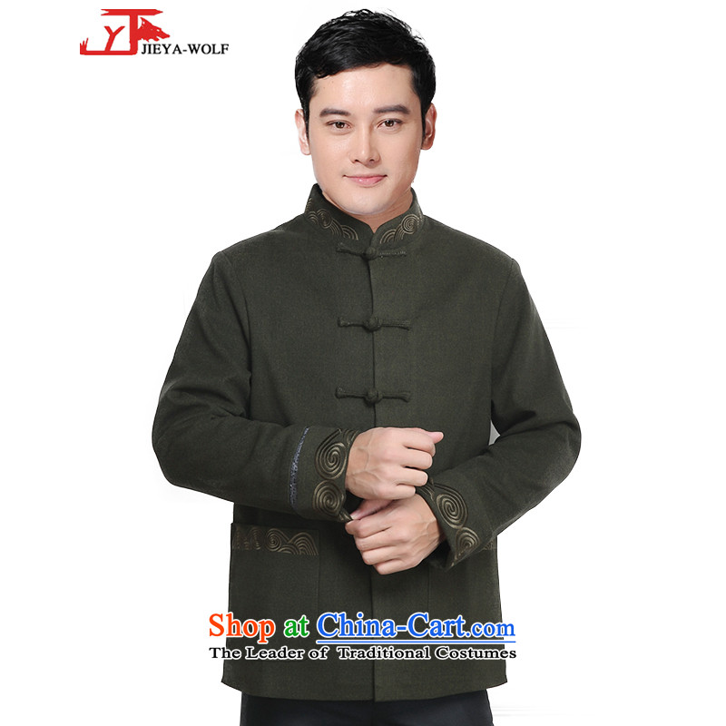 - Wolf JIEYA-WOLF, New Tang Dynasty Men's Winter Spring and Autumn Chinese tunic and stylish lounge national men's clothing Tai Chi) army green 175/L,JIEYA-WOLF,,, shopping on the Internet