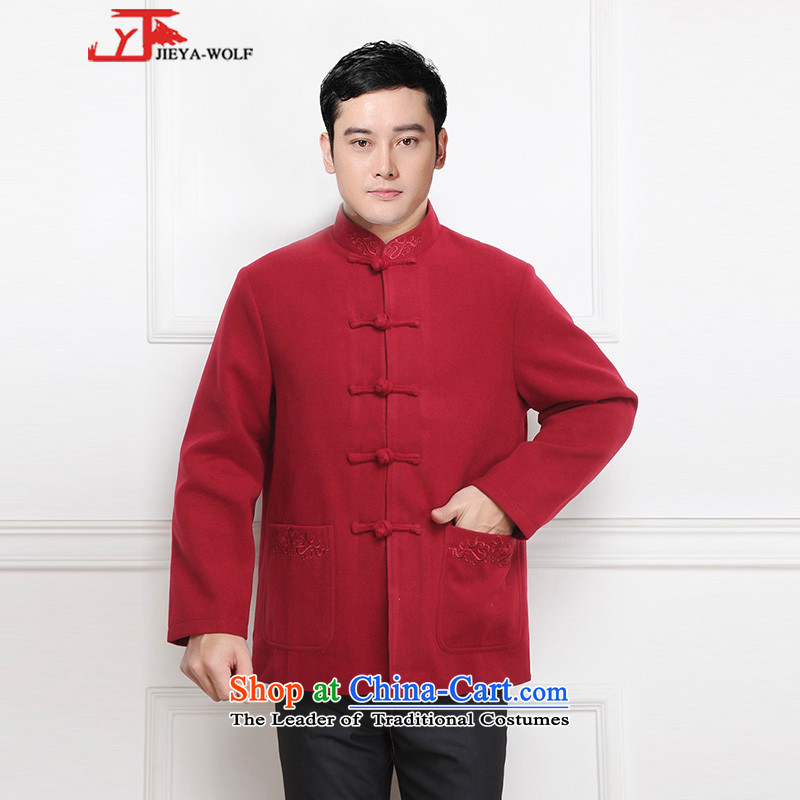 - Wolf JIEYA-WOLF, New Tang Dynasty Men's Winter Spring and Autumn Chinese tunic and stylish lounge national men's clothing Tai Chi) Red 185/XXL,JIEYA-WOLF,,, shopping on the Internet