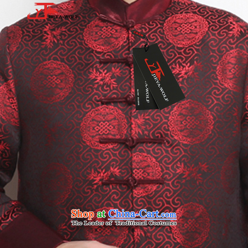 - Wolf JIEYA-WOLF, New Tang Dynasty Men's Winter Spring and Autumn Chinese tunic and stylish lounge national men's clothing tai chi, deep red 190/XXXL,JIEYA-WOLF,,, shopping on the Internet