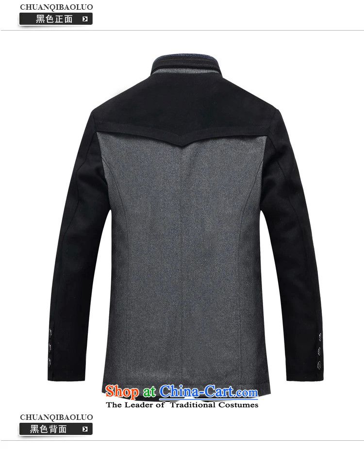 Tang Dynasty Chinese tunic 2015 autumn and winter new products on a new man jacket gross? a wool coat jacket black thin, pictures, prices, XL brand platters! The elections are supplied in the national character of distribution, so action, buy now enjoy more preferential! As soon as possible.
