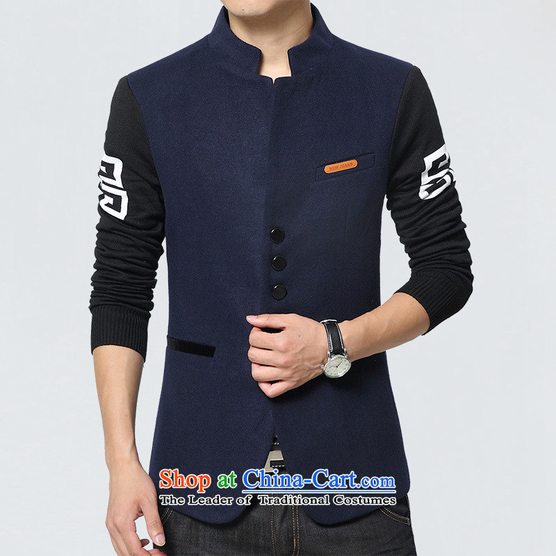 Card of the new sub-2015 Chinese tunic autumn new stylish leisure suit male students decorated with youth jacket, dark blue suit small?2XL