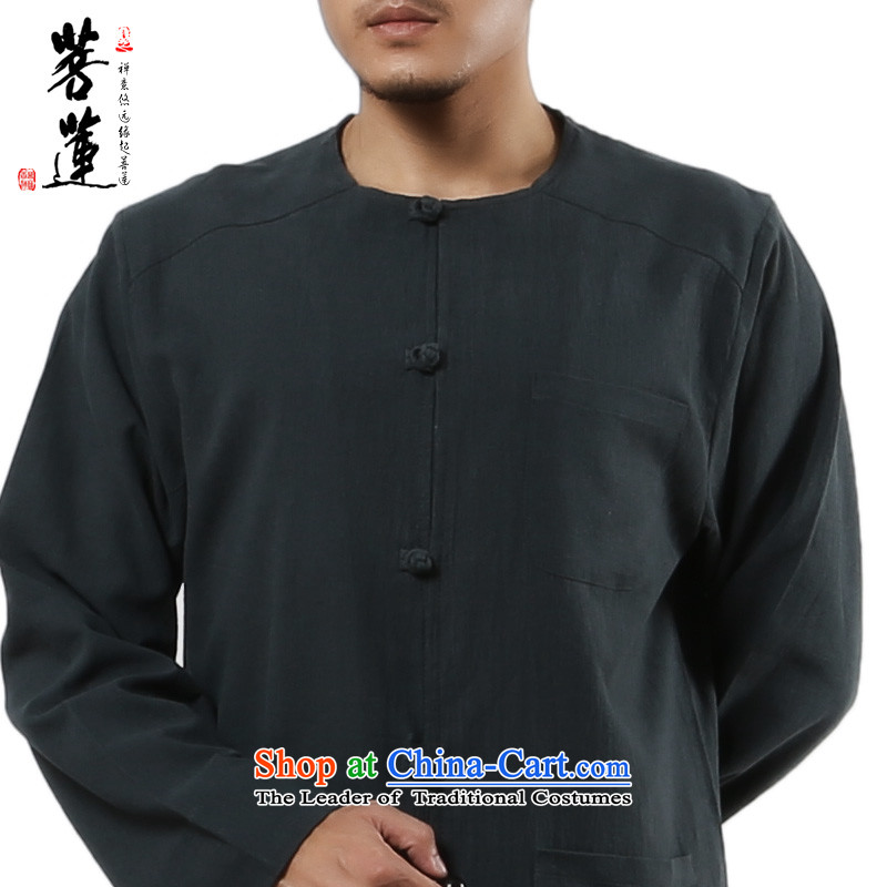 The pursuit of Lin Lin ramie cotton Autumn Chinese Wind Zen Chinese shirt men may deduct 3 bag of Hualien, dark green shirt shopping on the Internet has been pressed.