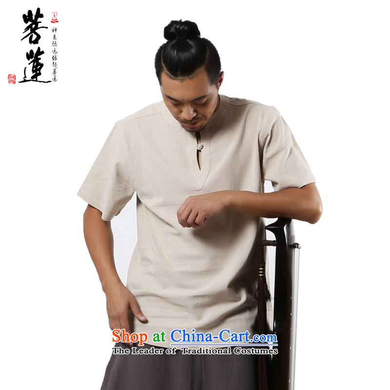 The pursuit of ramie cotton retreat Lin Yi Man Chun Ha General Zen China wind summer buckle Chinese shirt spring and autumn colors of Lin XXL, jute shopping on the Internet has been pressed.