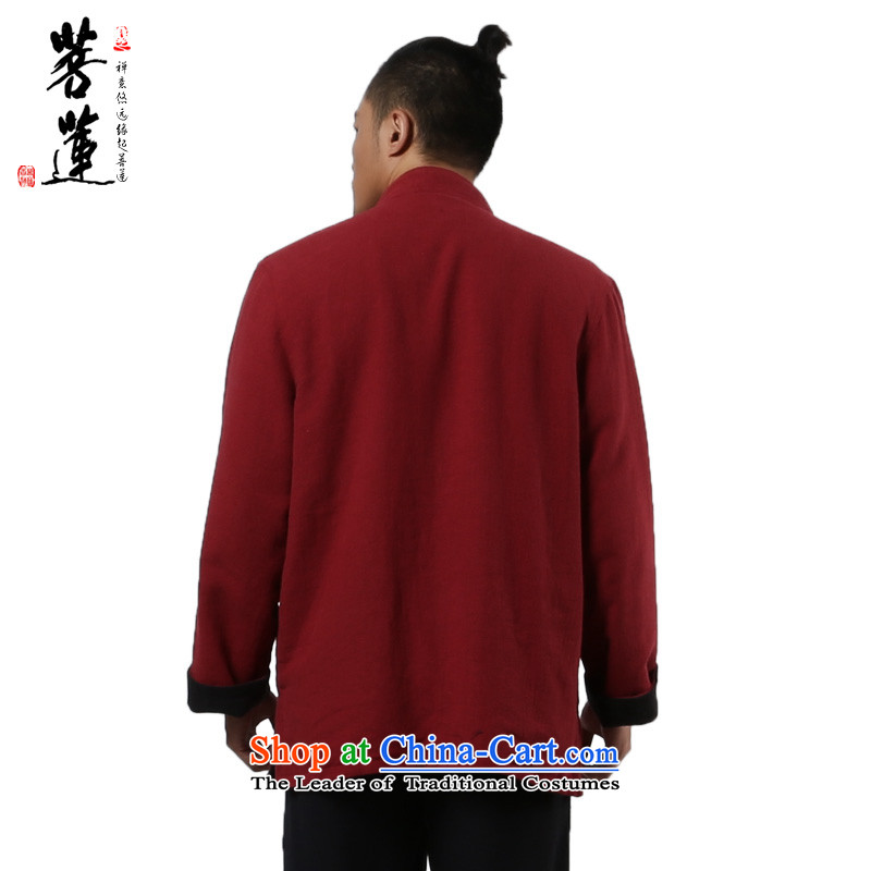The winter of long-sleeved cotton linen flax zen retro Tang China wind jacket, both positive and negative, Wearing Tang jacket and black and red double-sided XXL, winter of Lin , , , shopping on the Internet