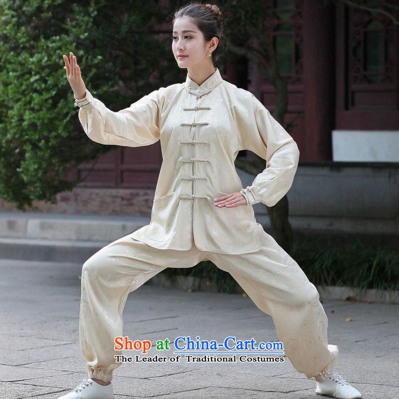 158 Jing men and women's Tang Dynasty Package Tai Chi Kung Fu Netherlands New Service collar ethnic Han-Tang Gown - 1 men XXXL, beige 158 jing shopping on the Internet has been pressed.
