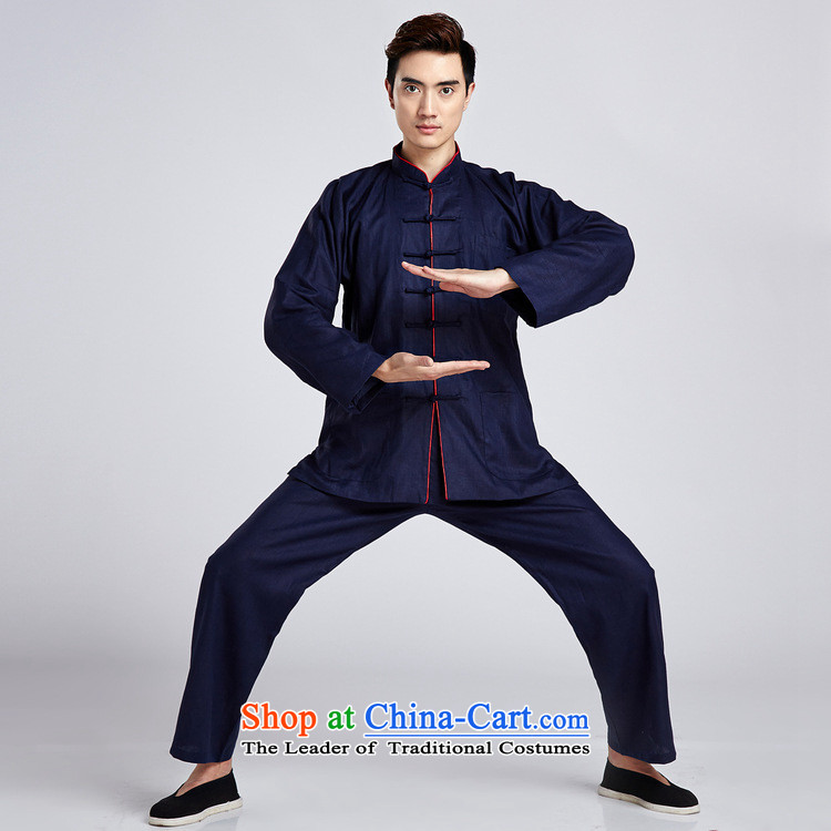158 Jing Tai Chi service men Kit Chinese tunic new collar ethnic Han-tang - 2) Navy L picture, prices, brand platters! The elections are supplied in the national character of distribution, so action, buy now enjoy more preferential! As soon as possible.
