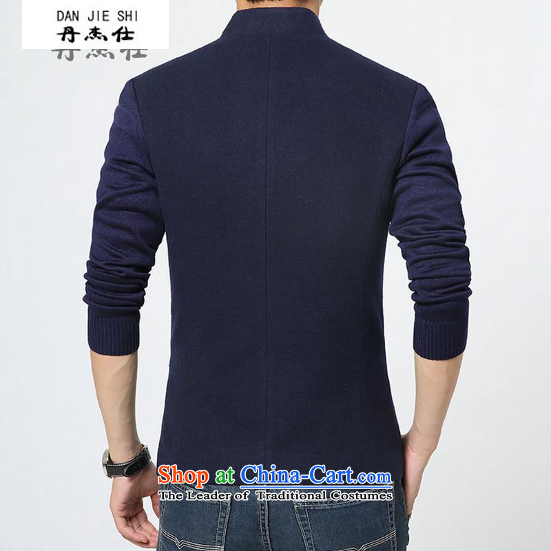 Dan James Spring and Autumn New China wind men Chinese tunic suit for leisure will stand collar jacket coat Male Blue Sau San 1388 3XL, Dan Jie Shi (DAN JIE SHI) , , , shopping on the Internet