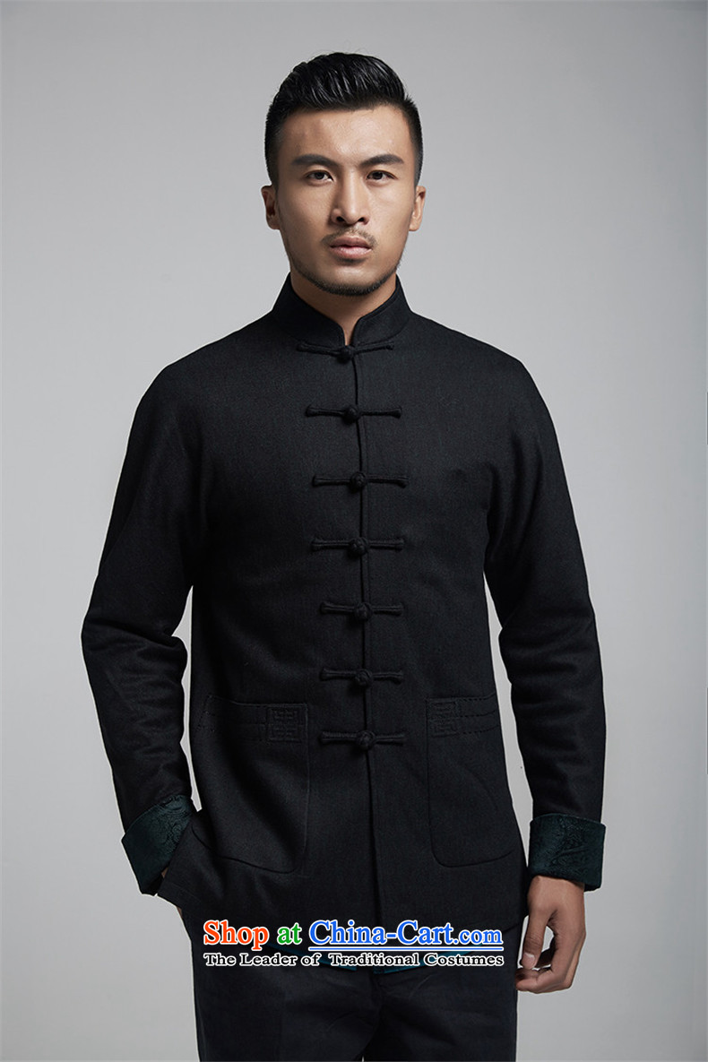 Phaedo grid style FZOG/ Sau San Solid Color wild China wind men comfortable warm minimalist Tang blouses black L picture, prices, brand platters! The elections are supplied in the national character of distribution, so action, buy now enjoy more preferential! As soon as possible.