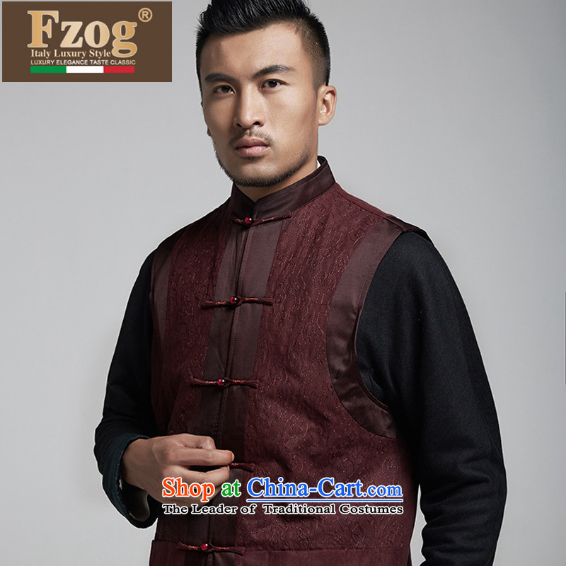 Phaedo of China FZOG/ wind justices of the men, a new autumn and winter comfort. older stereo disk port-style robes wine red L,fzog,,, shopping on the Internet