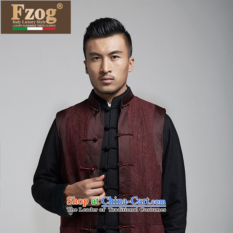 Phaedo of China FZOG/ wind justices of the men, a new autumn and winter comfort. older stereo disk port-style robes wine red L,fzog,,, shopping on the Internet