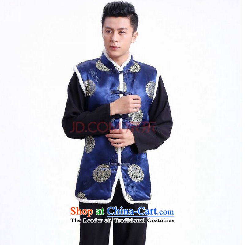 Ms Au King Mansion to autumn and winter men of the Tang Dynasty Fleece Vest folder, a vest supermarket hotel restaurant - 5_ will suit M
