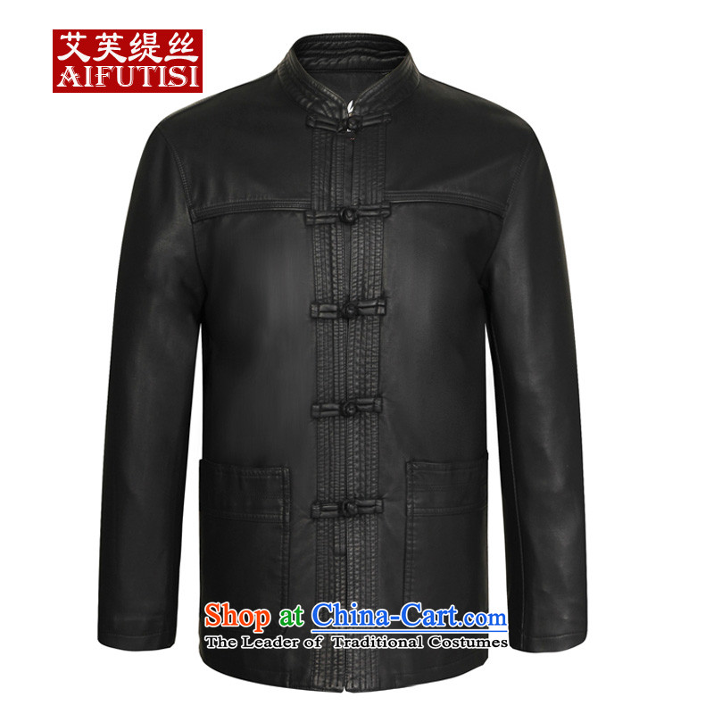 Hiv to economy in autumn and winter 2015 population of older men in Tang Dynasty long version of Korea Neck Jacket black leather garments to economy, 175, HIV shopping on the Internet has been pressed.